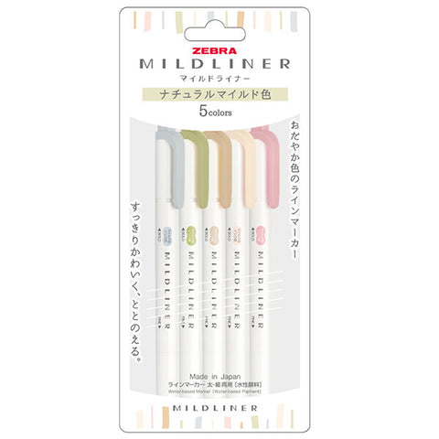Zebra Mildliner Highlighter 5 pack - Neutral