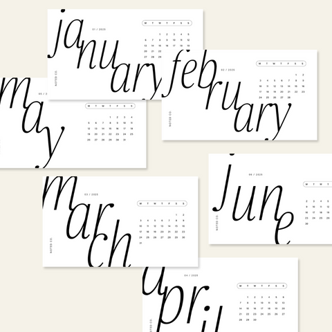 2025 Mini Calendar Cards | No. 1 - PDF