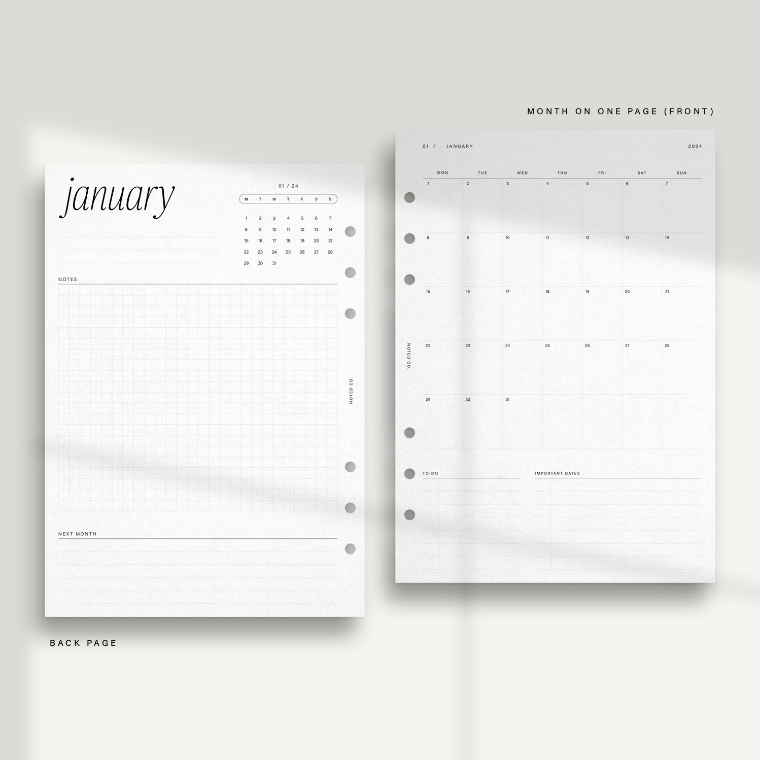 2024 Monthly Planner Inserts, Agenda Refills 2024, A5 Monthly Calendar, A6,  Half Letter Size, Personal Size 