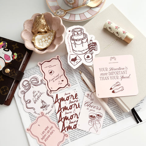 'Love Notes' Journal Card Set - Printed 7 card set