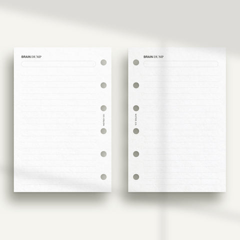 'Brain Dump' Pocket Inserts - PDF