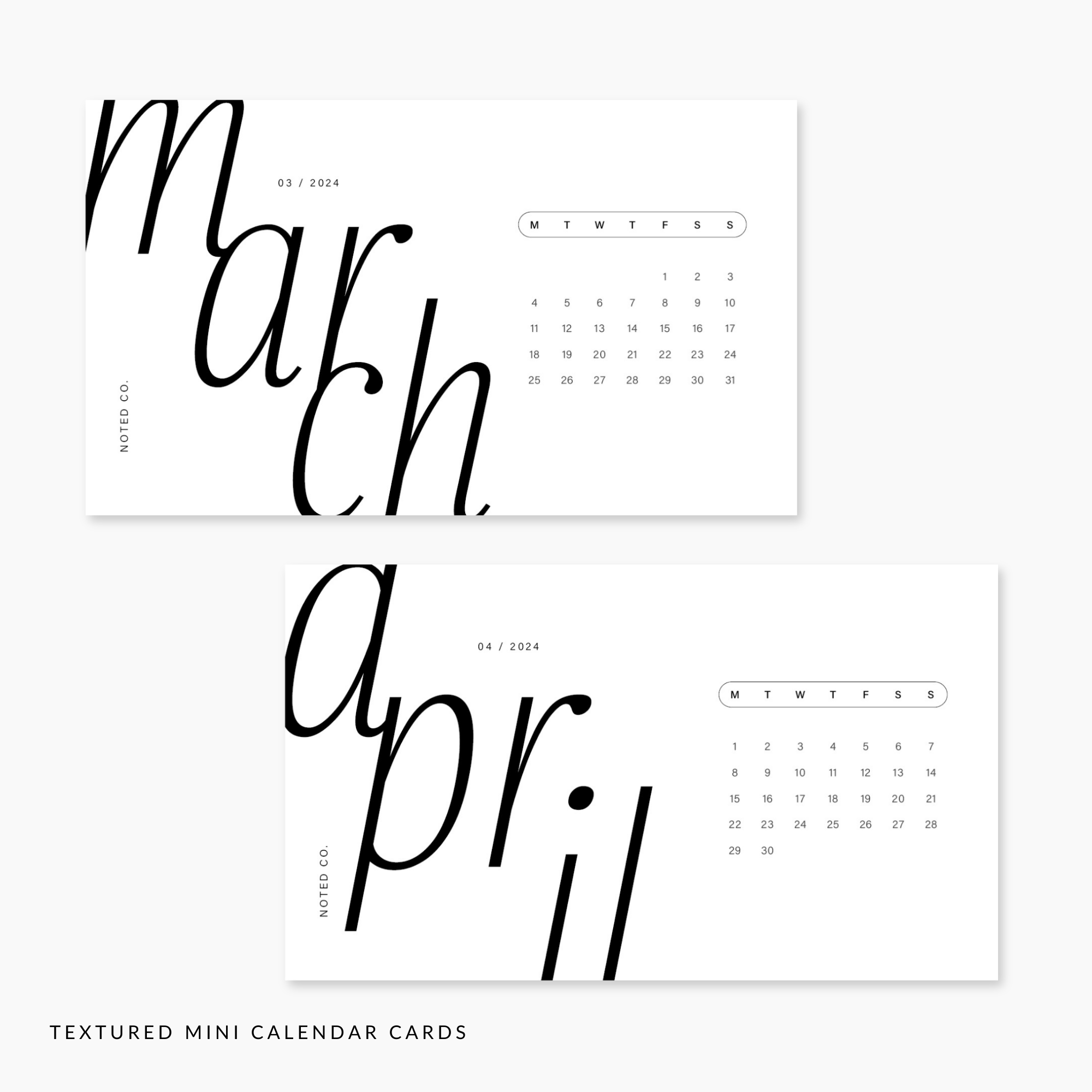 2024 Mini Calendar Cards Noted Co 2024-mini-calendar-cards-noted-co