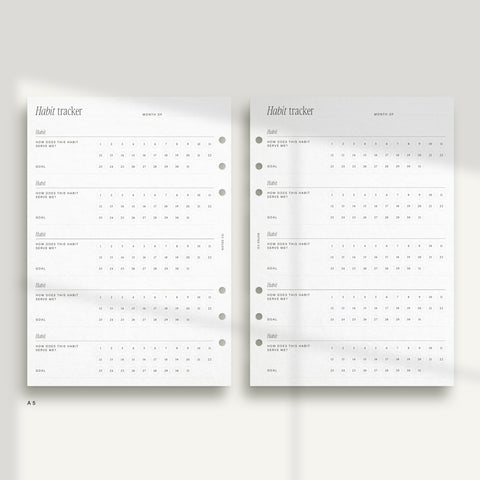 Monthly Habit Tracker - PDF