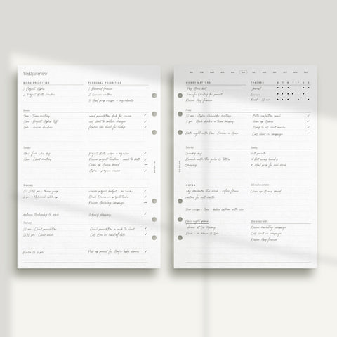 Horizontal Weekly - Lined WO2P with daily to-do
