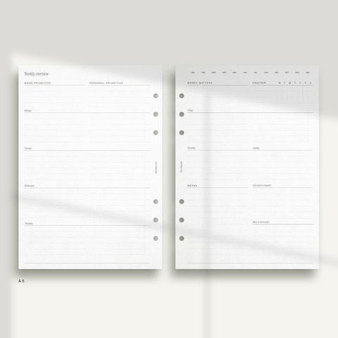 Horizontal Weekly - Lined WO2P with daily to-do - PDF