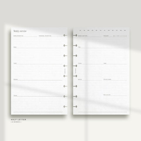 Horizontal Weekly - Lined WO2P with daily to-do