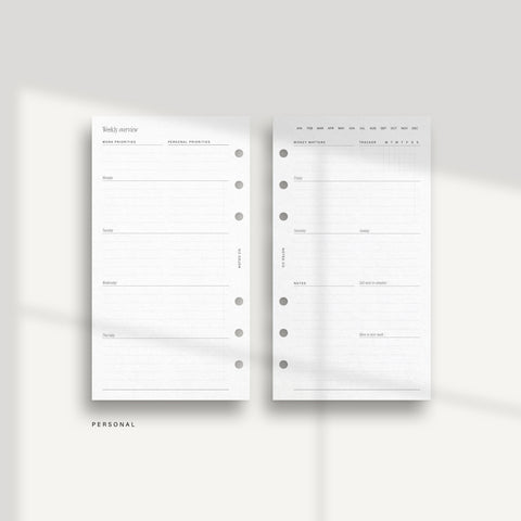 Horizontal Weekly - Lined WO2P with daily to-do - PDF