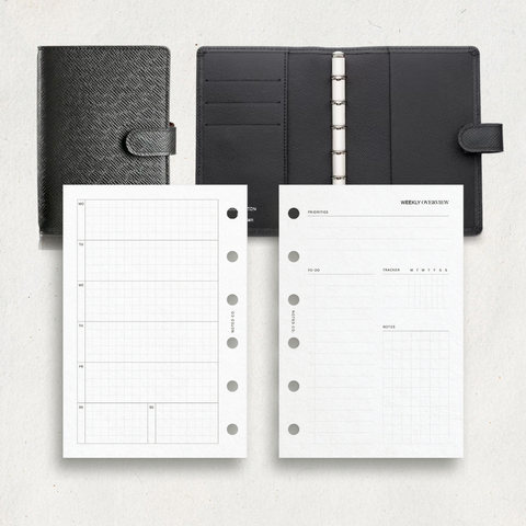 Horizontal Weekly Planner with Grid - PDF