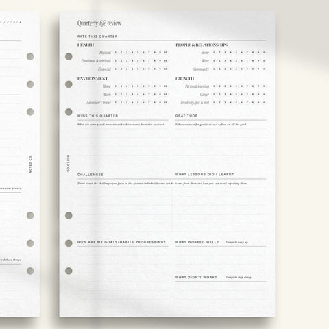 Quarterly Planner & Review Bundle | Planner & Checklist - PDF