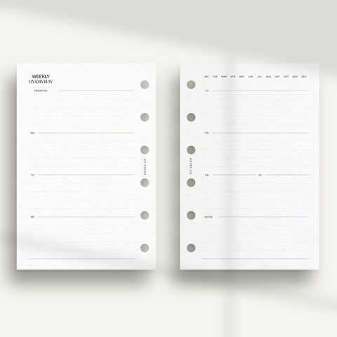 Minimal Lined Horizontal Weekly - PDF