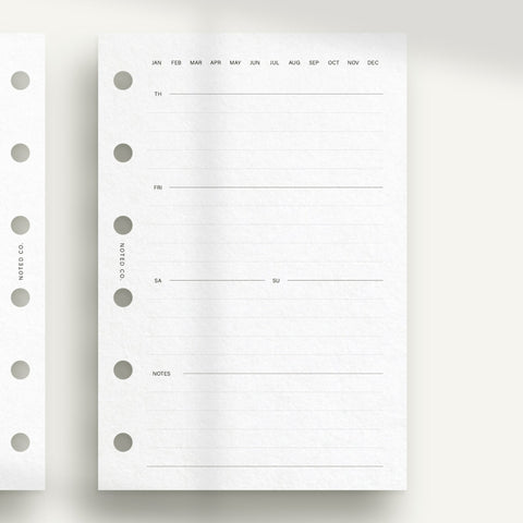 Minimal Lined Horizontal Weekly - PDF