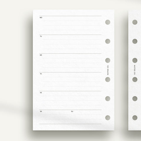 Undated Lined Horizontal Weekly - PDF