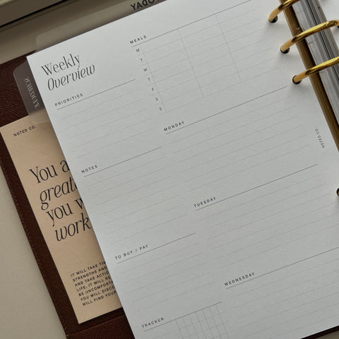 Horizontal Weekly - Lined with Meal Plan