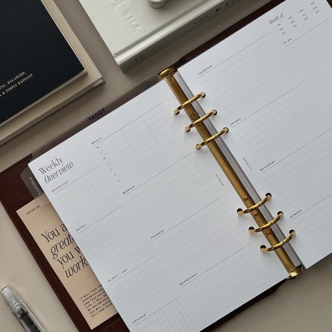 Horizontal Weekly - Lined with Meal Plan
