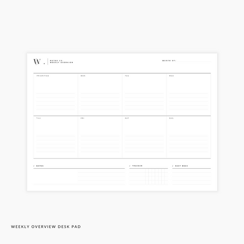 Weekly Overview A4 Desk Pad