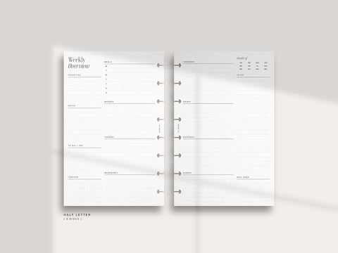 Horizontal Weekly - Lined with Meal Plan - PDF