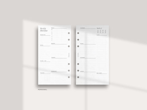 Horizontal Weekly - Lined with Meal Plan - PDF
