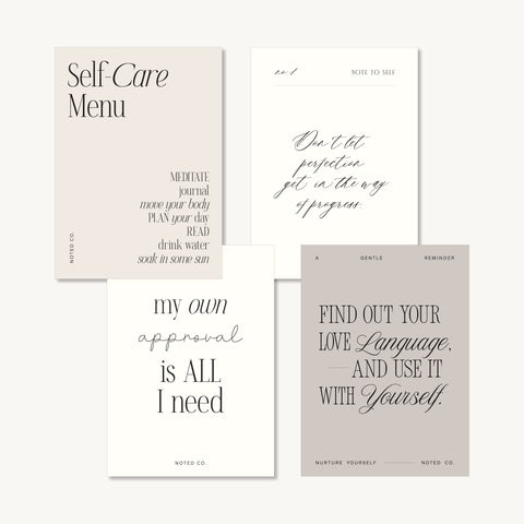 Self-love Journal Card Set - 4 Card Set