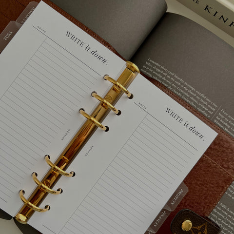 'Write it down' Note Insert