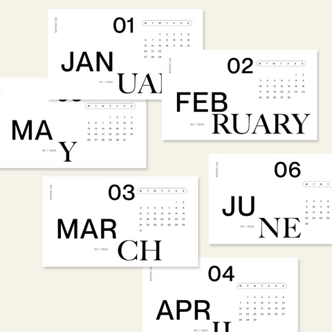 2025 Mini Calendar Cards | No. 2 - PDF