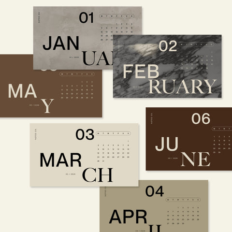 2026 Velvet Mini Calendar Cards