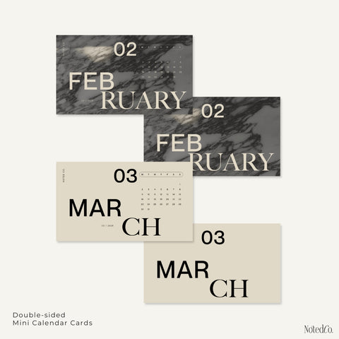 2026 Velvet Mini Calendar Cards