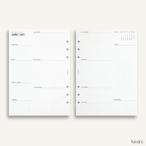 2026 Horizontal Weekly Complete Planner | WO2P - PDF