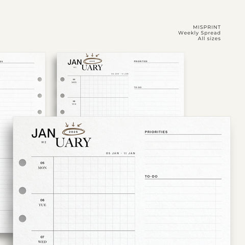 [MISPRINT] 2026 Week on One Page Planner | WO1P