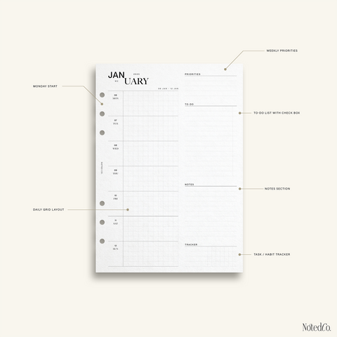 2025 Week on One Page Planner | WO1P