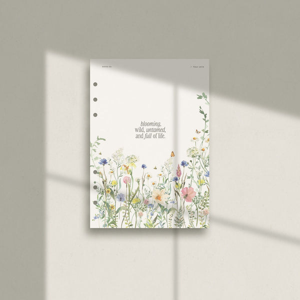'Bloom' Wild flowers Vellum Dashboard - PDF