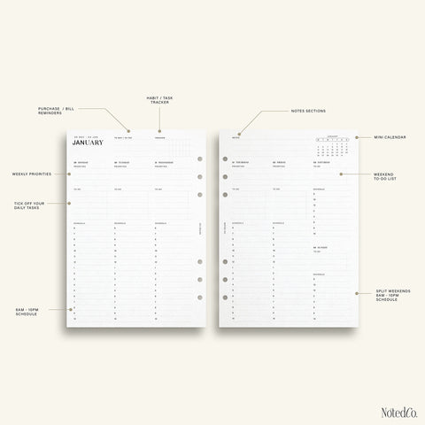 2026 Vertical Weekly Hourly Planner | WO2P - PDF