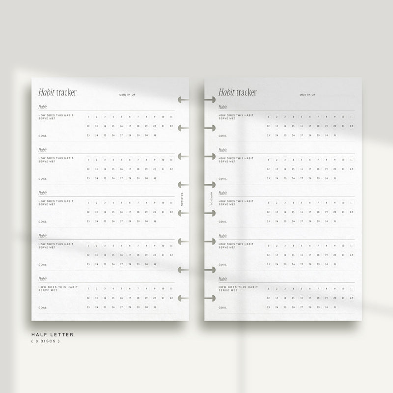 Monthly Habit Tracker - PDF