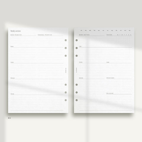 Horizontal Weekly - Lined WO2P with daily to-do
