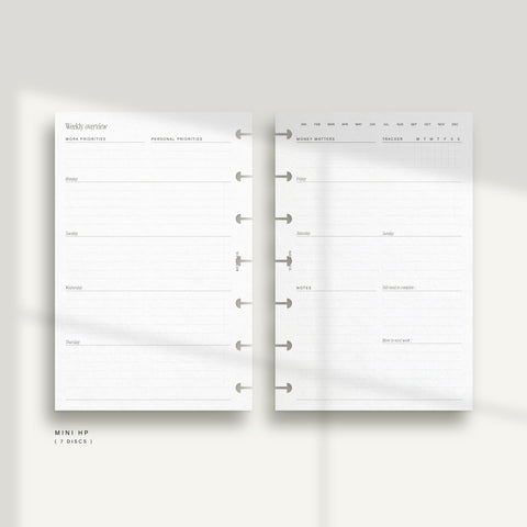Horizontal Weekly - Lined WO2P with daily to-do - PDF