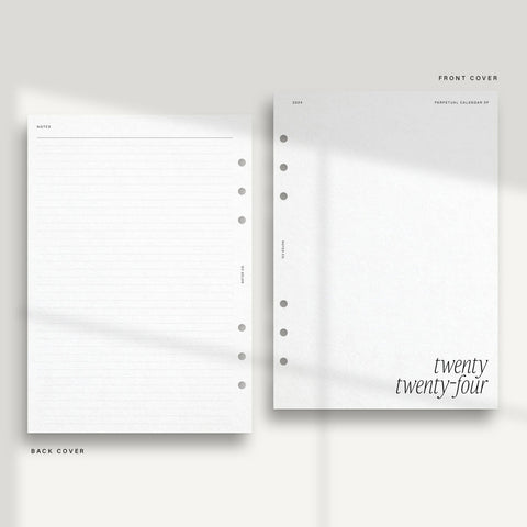 2024 Perpetual Calendar on two pages - PDF