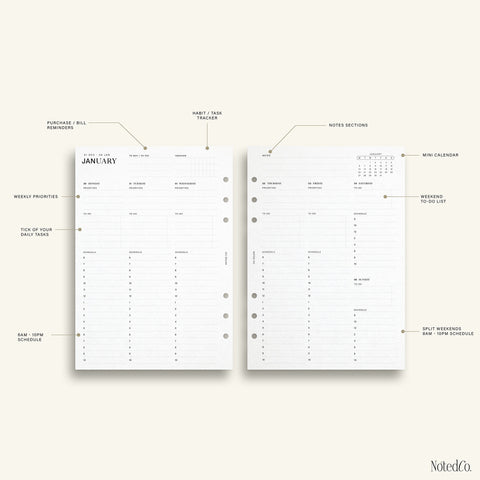 2025 Vertical Weekly Hourly Planner | WO2P