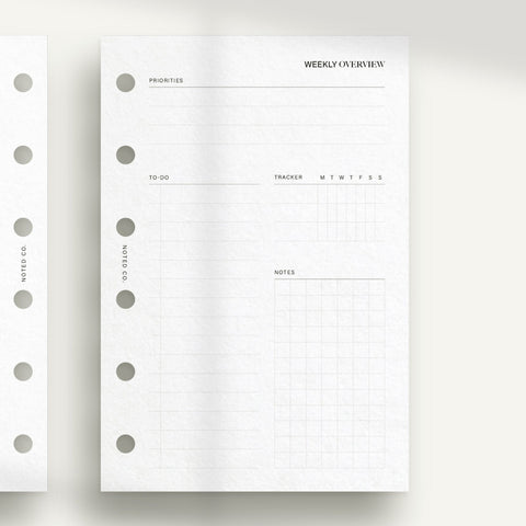 Horizontal Weekly Planner with Grid - PDF
