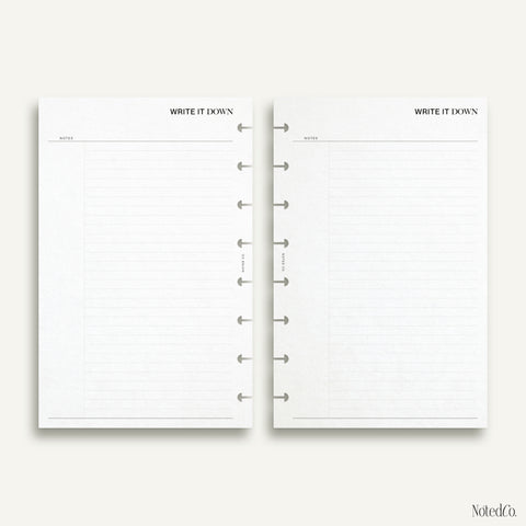 'Write it down' Note Inserts