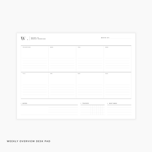 Weekly Overview A4 Desk Pad